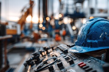 Drilling Rig Safety: Hard Hat and Control Panel