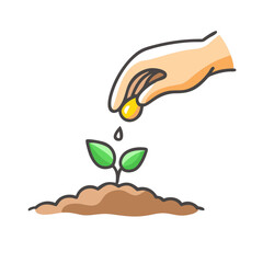 planting seeds icon, planting seeds vector illustration-simple illustration of planting seeds, perfect for planting seeds logos and icons