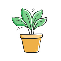 potted plant icon, potted plant vector illustration-simple illustration of potted plant, perfect for potted plant logos and icons