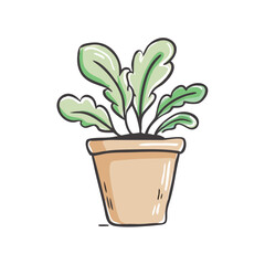 potted plant icon, potted plant vector illustration-simple illustration of potted plant, perfect for potted plant logos and icons