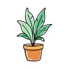 potted plant icon, potted plant vector illustration-simple illustration of potted plant, perfect for potted plant logos and icons