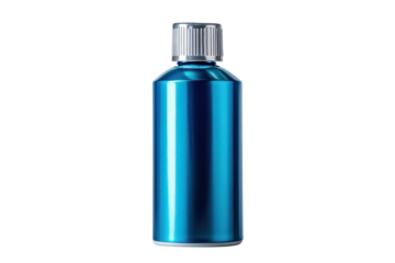 Sleek Blue Bottle Mockup Perfect for Branding Design and Product on transparent background