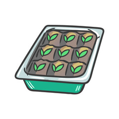 seed starter tray icon, seed starter tray vector illustration-simple illustration of seed starter tray, perfect for seed starter tray logos and icons