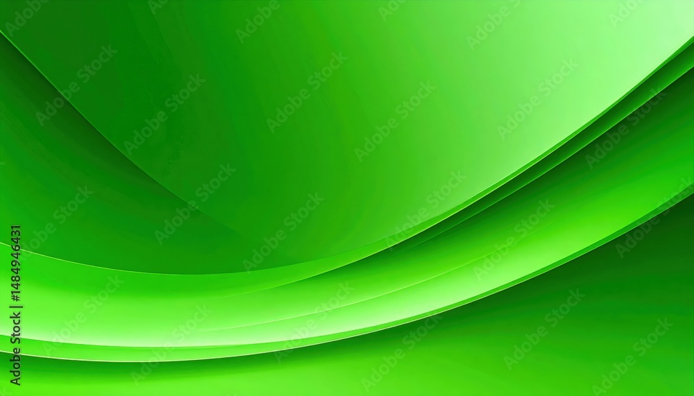 Aufkleber dynamic green waves flowing across smooth surface abstract design digital art bright environment clo