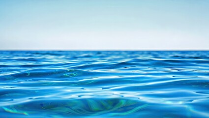 Blue Ocean Surface with Sparkling Sunshine
