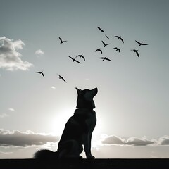 Sunset Serenade: Canine and Skydance