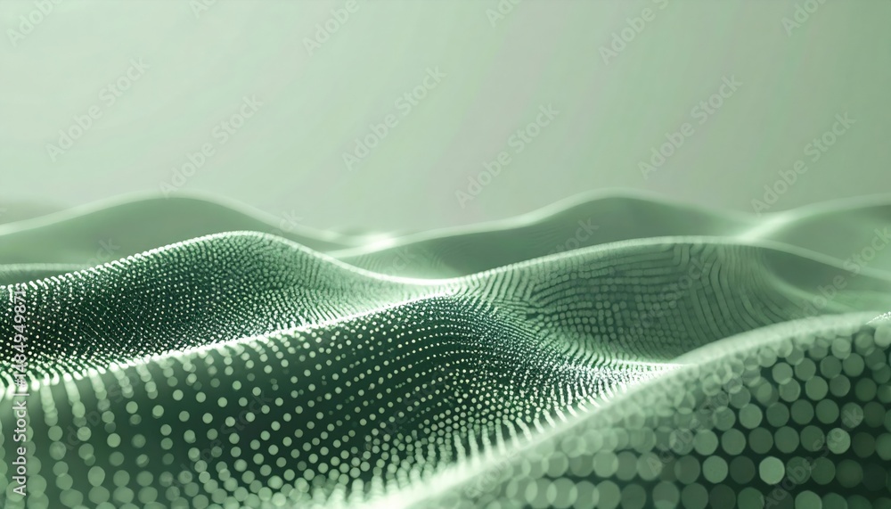 Aufkleber abstract green wave patterns digital artwork motion graphics calm environment close-up perspective