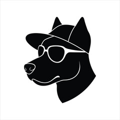 vector illustration of a black dog