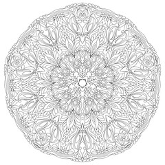vector Mandala art. Abstract pattern. Vintage decorative asian, islam, indian, arabic, turkish, aztec elements. Coloring page template for background, invitation, birthday, wedding cards, wallpaper. B