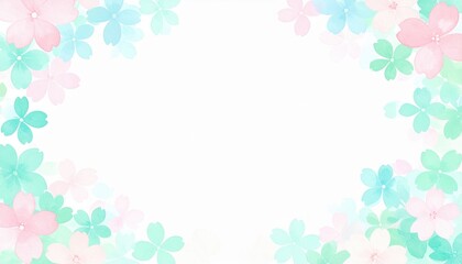 Delicate floral frame design nature digital artwork light background aesthetic soft colors