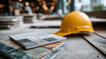 Construction Site: Tiles and Hard Hat