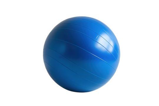 Blue Exercise Fitness Ball Yoga Stability Sphere Pilates Gym on transparent background