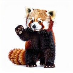 Obraz premium baby red panda, isolated background.