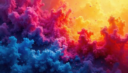 Vibrant, saturated hues of paint explode across a canvas , background, bold