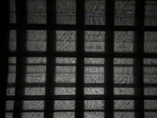 old stained glass window