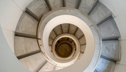 Captivating spiral staircase design modern building architectural photography indoor bird's eye view structural aesthetics