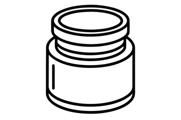 Line art illustration of a cylindrical jar or container with a lid