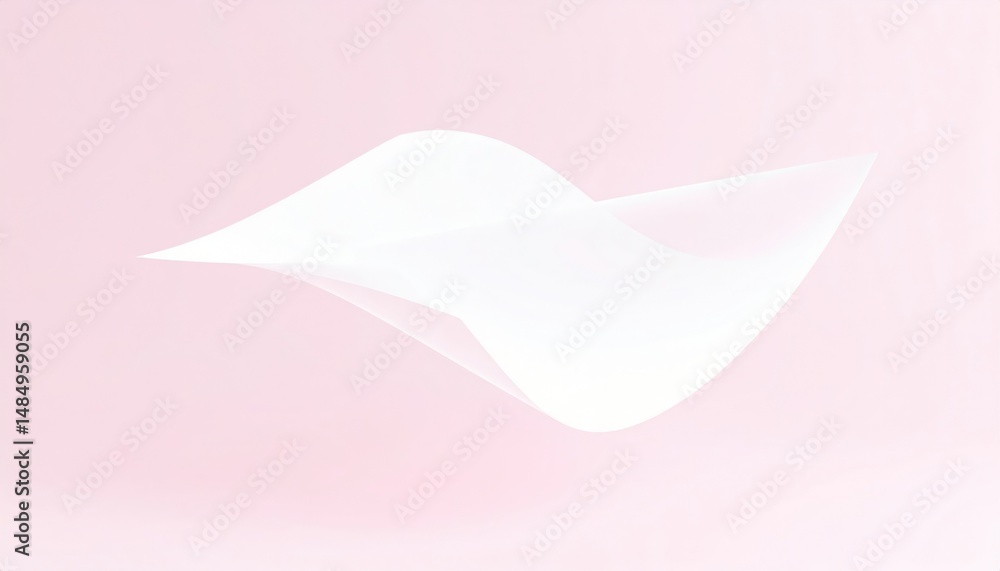 Poster floating abstract shape digital art minimalist design soft pink background aesthetic viewpoint visua