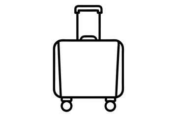 Rolling Suitcase Icon Line Art Travel Bag Luggage