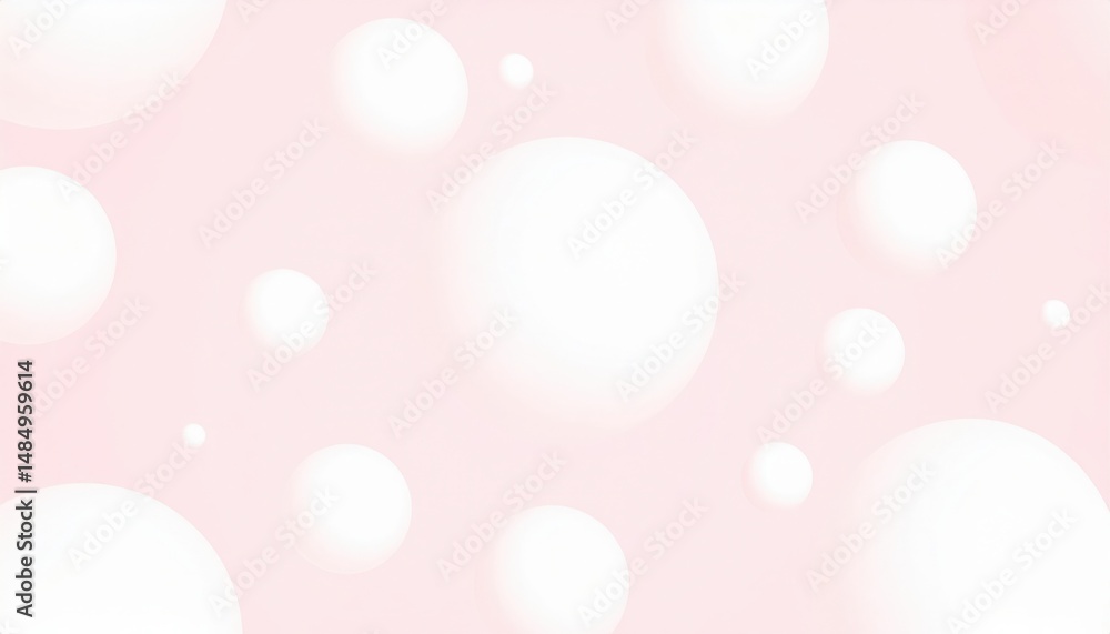 Poster bubbles floating in soft pink background abstract art digital design calm environment close-up view 