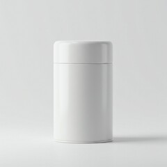 Blank White Cylindrical Tin Can Packaging Mockup for Product Design