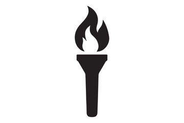 Simple black silhouette of a burning torch.