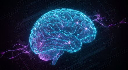 Obraz premium Digital representation of a glowing brain
