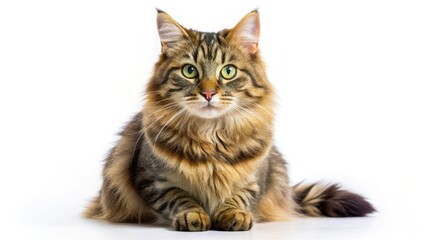 Obraz premium Cat with clump of fur isolated on white background, pet, furry creature, pet, furry creature, animal close-up