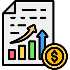 Sales Invoice Colour Icon Vector Illustration