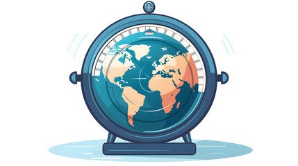 Cartoon vector illustration of globe with timezone concept for educational purpose