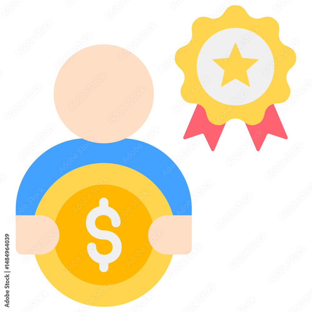Poster incentive program fill icon vector illusrtation