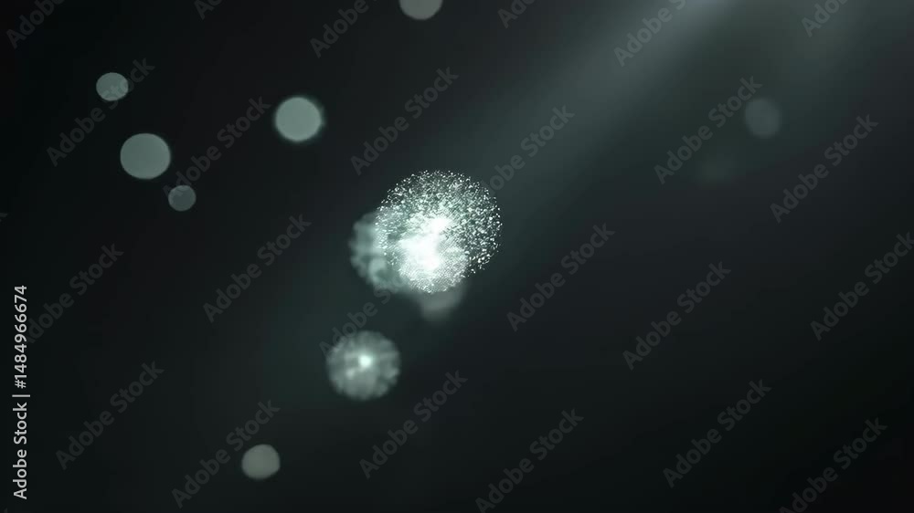 Poster sparkling cosmic particles in a dark background creating a mystical atmosphere
