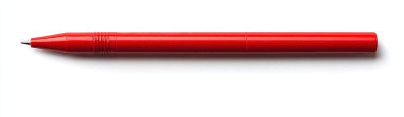 Sleek red pen, isolated on white