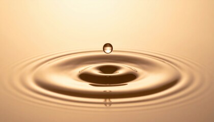 Water droplet impact on surface tranquil setting high-quality photography serenity close-up nature's beauty