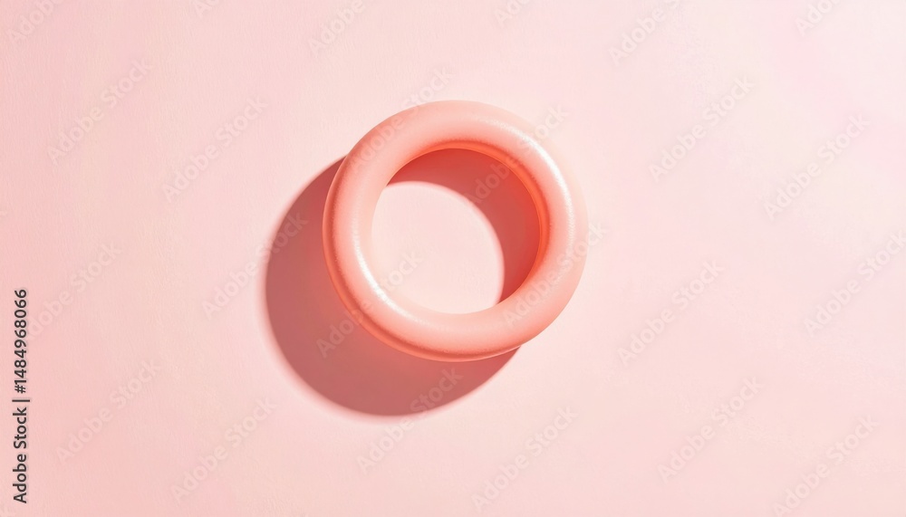 Poster soft pink circular object minimalist art modern aesthetic studio setting top view abstract concept e