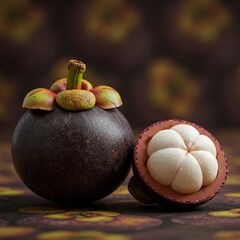 manggosten background texture and the peeled mangoste