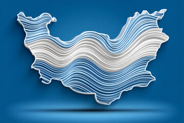 futuristic design of iran map with flowing lines representing cultural exchange and interconnected c