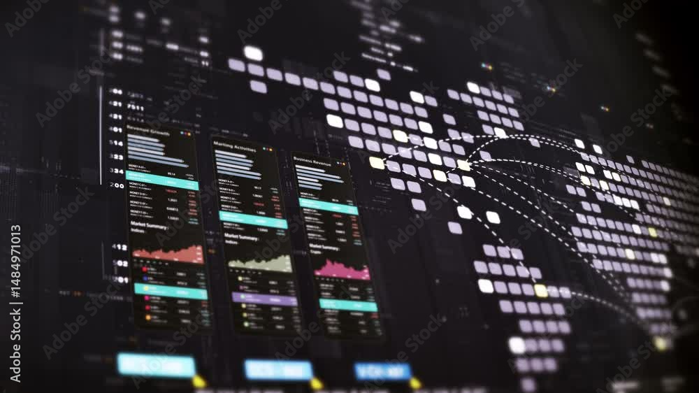 Aufkleber dynamic data visuals for business info graphics, animated charts, and data-driven insights for a bus