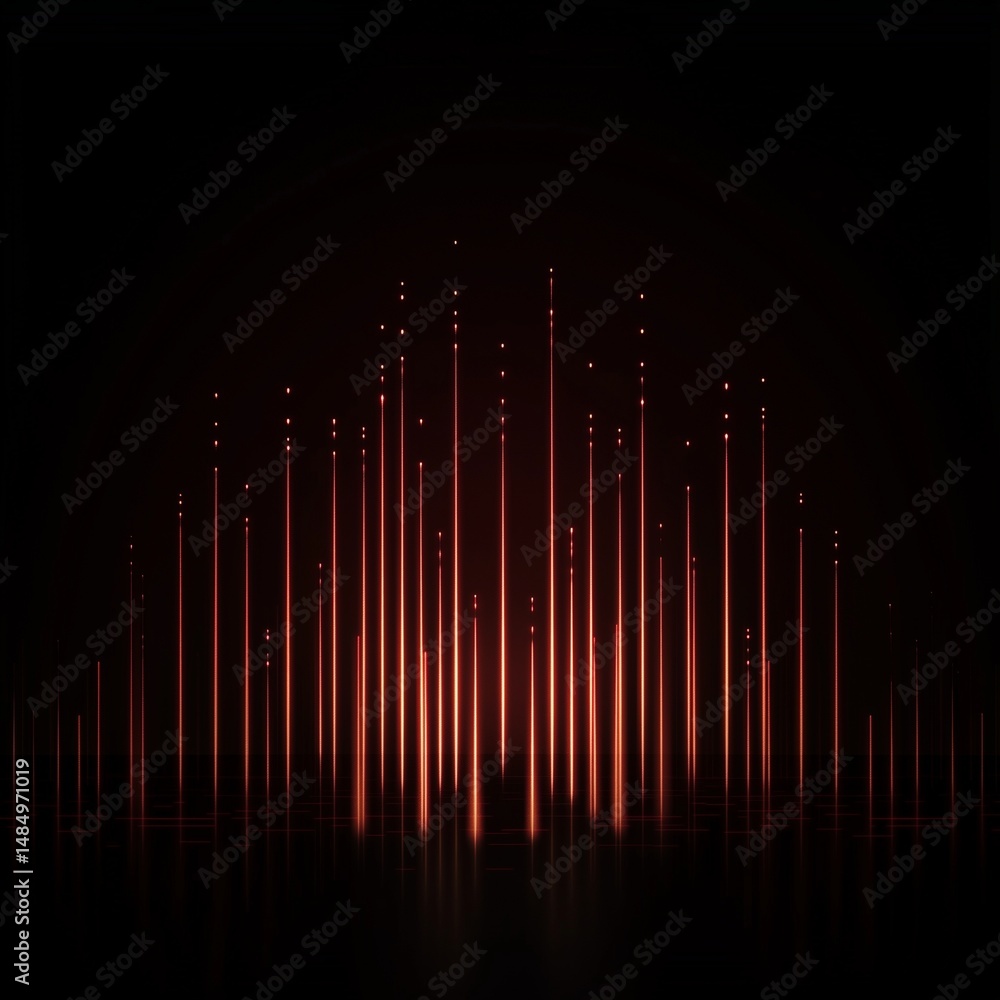 Poster abstract light show: a mesmerizing abstract composition of vertical lines emanates a warm, fiery glo