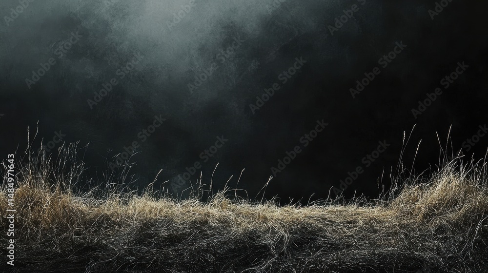 Poster golden sparkles on dark background ethereal and mysterious abstract image