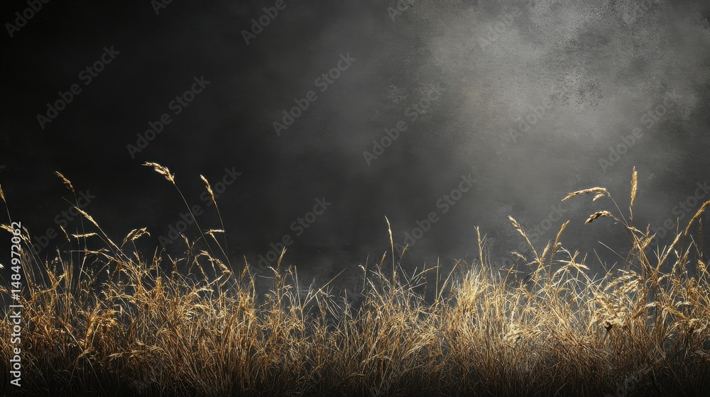 Poster golden sparks and dust on dark background abstract image