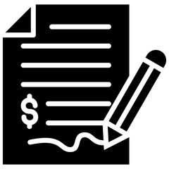 Sales Agreement Solid Icon Vector Illustration