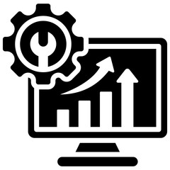 After Sales Service Solid Icon Vector Illustration