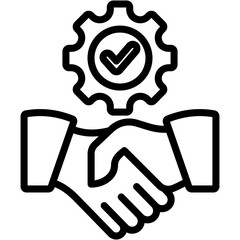 Deal Closing Lineal Icon Vector Illustration