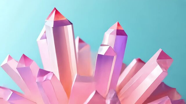 Mesmerizing Pink Crystals with Sharp Edges and Brilliance Radiating Light