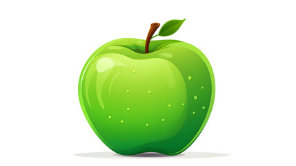 Green Apple Cartoon Vector Illustration for Healthy Food Concepts and Educational Materials