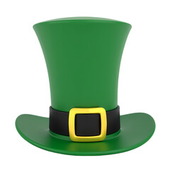 Leprechaun Hat Green Gold Buckle St Patricks Day isolated on transparent background