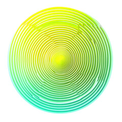 Hypnotic gradient spiral illusion leading to infinity radiating positivity on transparent background