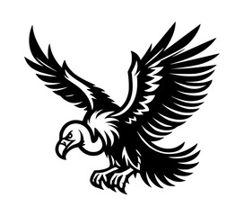 Fototapeta premium Vulture Bird Crane Feathers Flying Logo Icon Vector