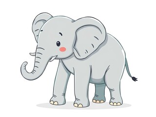 Fototapeta premium Elephant baby cartoon isolated on white